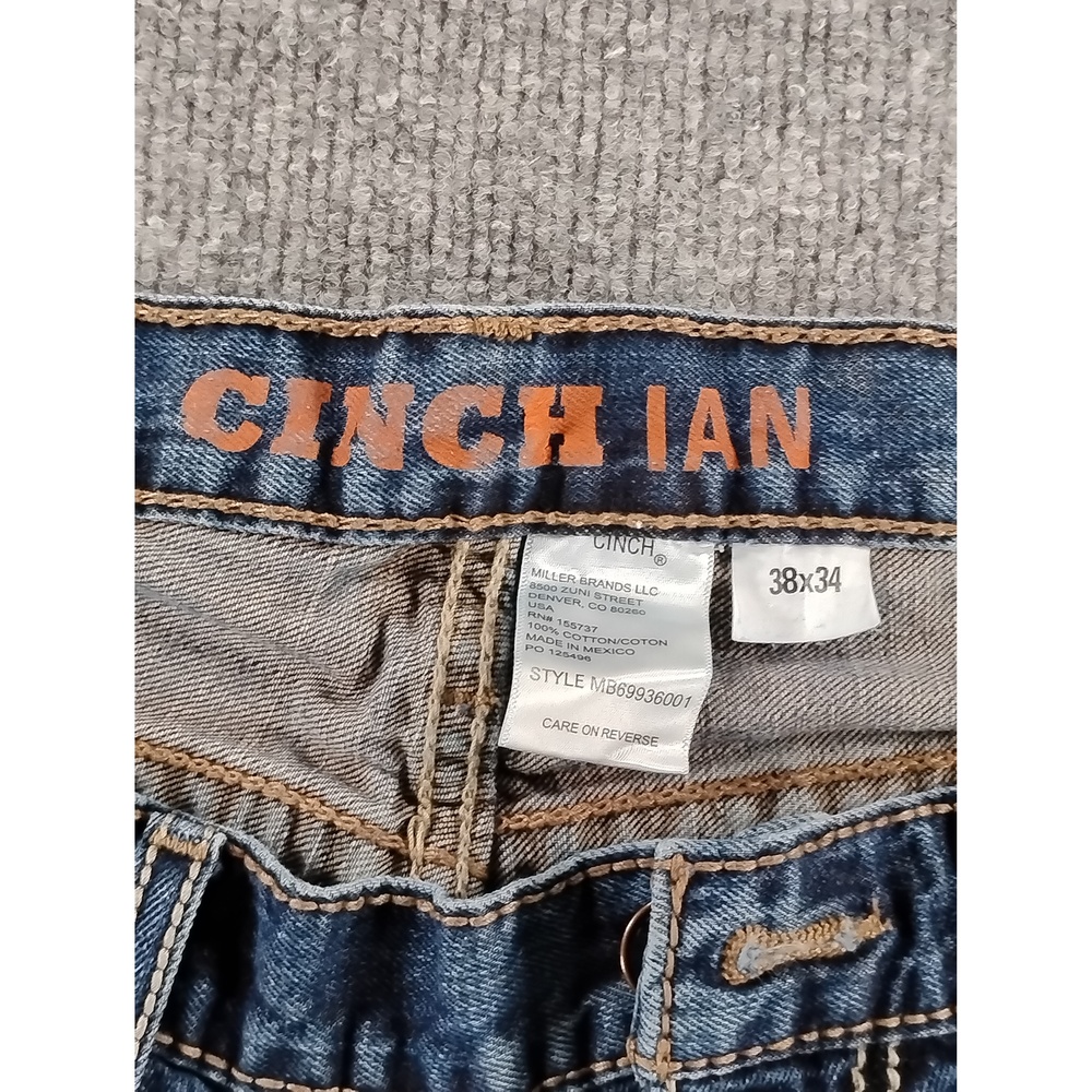 Western Minimalist Cinch Ian Slim Bootcut Jeans 38x34 Cotton Denim Workwear - Picture 7 of 8